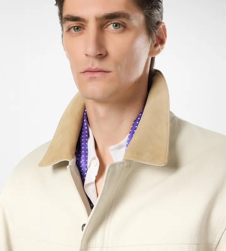 COTTON CANVAS WORKWEAR JACKET CREAM WHITE online